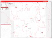 Bond County, IL Wall Map Zip Code Red Line Style 2023