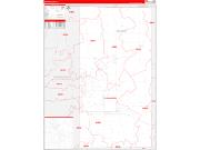 Boone County, IL Wall Map Zip Code Red Line Style 2022