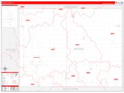 Bremer County, IA Wall Map Zip Code Red Line Style 2022