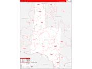Brown County, OH Wall Map Zip Code Red Line Style 2022