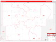 Burke County, ND Wall Map Zip Code Red Line Style 2022