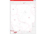 Butler County, AL Wall Map Zip Code Red Line Style 2022
