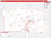 CalcasieuParish (County), LA Wall Map Zip Code Red Line Style 2023