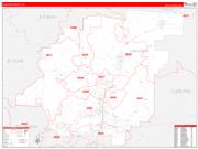 Calhoun County, AL Wall Map Zip Code Red Line Style 2022
