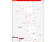 Calhoun County, IL Wall Map Zip Code Red Line Style 2022