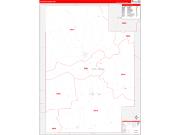 Calhoun County, MS Wall Map Zip Code Red Line Style 2022