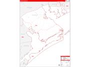 Calhoun County, TX Wall Map Zip Code Red Line Style 2022