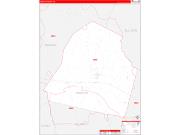 Candler County, GA Wall Map Zip Code Red Line Style 2022
