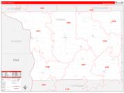 Carroll County, IL Wall Map Zip Code Red Line Style 2022