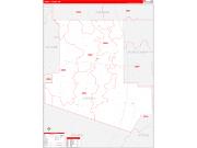 Carroll County, MS Wall Map Zip Code Red Line Style 2022