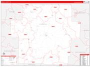 Carroll County, OH Wall Map Zip Code Red Line Style 2022