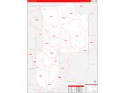 Cass County, MN Wall Map Zip Code Red Line Style 2022