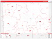 Cavalier County, ND Wall Map Zip Code Red Line Style 2022