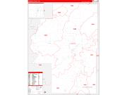 Cherokee County, OK Wall Map Zip Code Red Line Style 2022