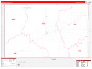 Cimarron County, OK Wall Map Zip Code Red Line Style 2022