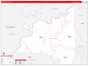 Claiborne County, MS Wall Map Zip Code Red Line Style 2022