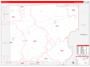 Clark County, IL Wall Map Zip Code Red Line Style 2022