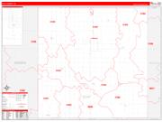 Clay County, IA Wall Map Zip Code Red Line Style 2022