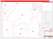 Clay County, IL Wall Map Zip Code Red Line Style 2022