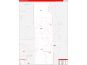 Clearwater County, MN Wall Map Zip Code Red Line Style 2022