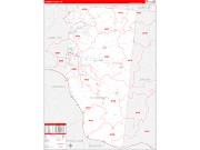 Clermont County, OH Wall Map Zip Code Red Line Style 2022