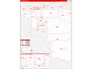 Cleveland County, OK Wall Map Zip Code Red Line Style 2023