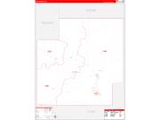Coal County, OK Wall Map Zip Code Red Line Style 2022