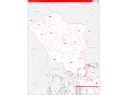 Colleton County, SC Wall Map Zip Code Red Line Style 2022