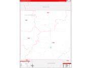 CollingsworthCounty, TX Wall Map Zip Code Red Line Style 2022