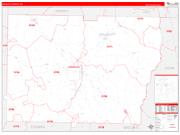 Colquitt County, GA Wall Map Zip Code Red Line Style 2022