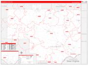 Columbiana County, OH Wall Map Zip Code Red Line Style 2022