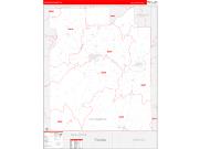 Covington County, AL Wall Map Zip Code Red Line Style 2022
