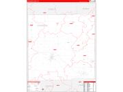 Crawford County, OH Wall Map Zip Code Red Line Style 2022
