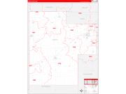 Creek County, OK Wall Map Zip Code Red Line Style 2022
