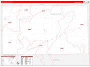 Cumberland County, IL Wall Map Zip Code Red Line Style 2022