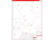 Dale County, AL Wall Map Zip Code Red Line Style 2022