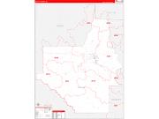 Dallas County, AL Wall Map Zip Code Red Line Style 2023