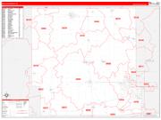 Dallas County, IA Wall Map Zip Code Red Line Style 2022