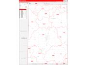 Darke County, OH Wall Map Zip Code Red Line Style 2022