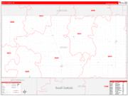 Dickey County, ND Wall Map Zip Code Red Line Style 2022
