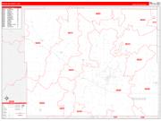 Douglas County, MN Wall Map Zip Code Red Line Style 2022