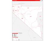 Douglas County, NV Wall Map Zip Code Red Line Style 2022