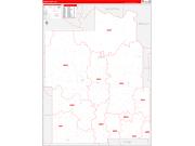 Dunn County, ND Wall Map Zip Code Red Line Style 2022