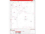 Edgar County, IL Wall Map Zip Code Red Line Style 2022