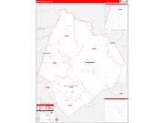 Edgecombe County, NC Wall Map Zip Code Red Line Style 2023