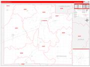 Effingham County, IL Wall Map Zip Code Red Line Style 2022