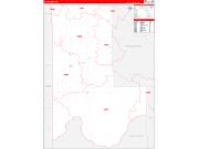 Ellis County, OK Wall Map Zip Code Red Line Style 2022