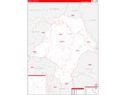 Emanuel County, GA Wall Map Zip Code Red Line Style 2022