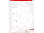 EvangelineParish (County), LA Wall Map Zip Code Red Line Style 2023