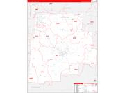 Fairfield County, OH Wall Map Zip Code Red Line Style 2022